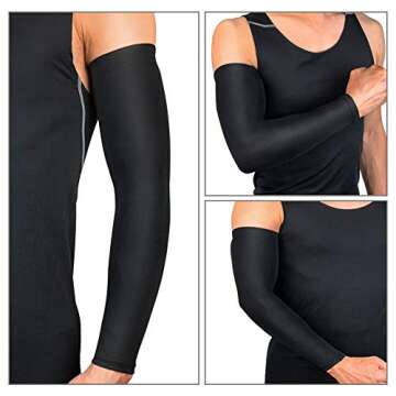 OWIKAR Anti-Slip Compression Arm Sleeves for Sports and Activities