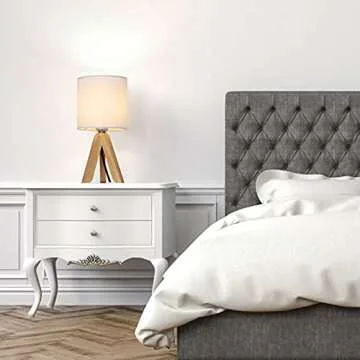 Stylish HAITRAL Small Bedside Table Lamps Set of 2 - Modern & Compact Design