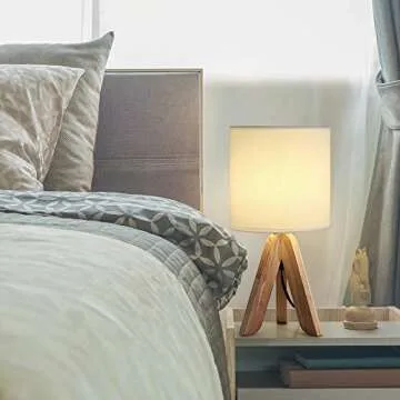 Stylish HAITRAL Small Bedside Table Lamps Set of 2 - Modern & Compact Design