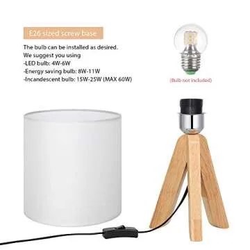 Stylish HAITRAL Small Bedside Table Lamps Set of 2 - Modern & Compact Design