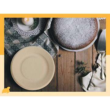 Earth's Natural Alternative Eco-Friendly, Natural Compostable Plant Fiber 6" Plate, Natural, 20 Count, Model:ECOP001pk20