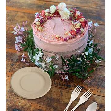 Earth's Natural Alternative Eco-Friendly, Natural Compostable Plant Fiber 6" Plate, Natural, 20 Count, Model:ECOP001pk20