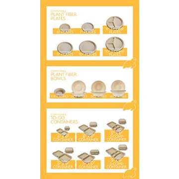 Earth's Natural Alternative Eco-Friendly, Natural Compostable Plant Fiber 6" Plate, Natural, 20 Count, Model:ECOP001pk20
