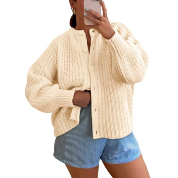 LILLUSORY Chunky Knit Cardigan for Women - Trendy & Cozy