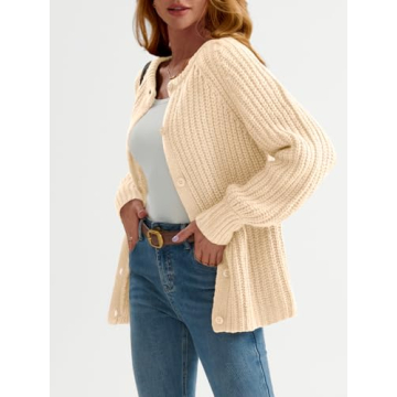 LILLUSORY Chunky Knit Cardigan for Women - Trendy & Cozy
