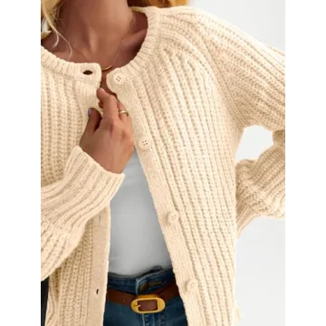 LILLUSORY Chunky Knit Cardigan for Women - Trendy & Cozy