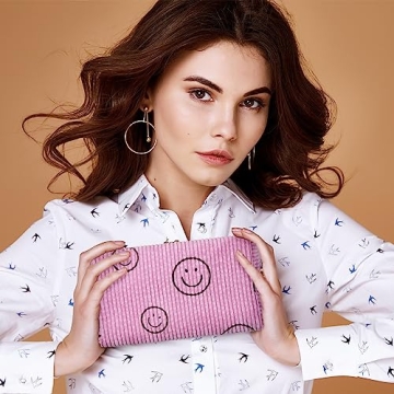 Cute Corduroy Cosmetic Bags for Women Gift Set 3 Pcs