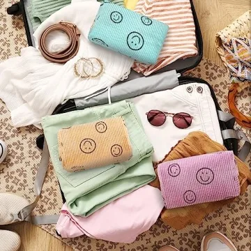 Cute Corduroy Cosmetic Bags for Women Gift Set 3 Pcs
