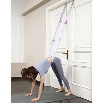 JOFREY Leg Stretcher Strap, Stretching Equipment with Door Anchor Flexibility Trainer Backbend Assist Stretch Strap for Dance Aerial Yoga Ballet Leg Stretching Exercise