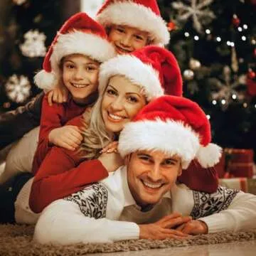 BALORAY Santa Hat for Adults Big Santa Hat Comfort Double Liner Plush Red Velvet for Christmas Gift