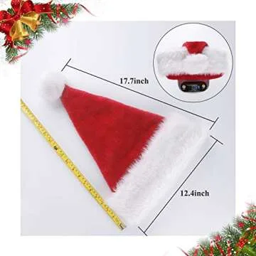 BALORAY Santa Hat for Adults Big Santa Hat Comfort Double Liner Plush Red Velvet for Christmas Gift