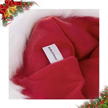 BALORAY Santa Hat for Adults Big Santa Hat Comfort Double Liner Plush Red Velvet for Christmas Gift