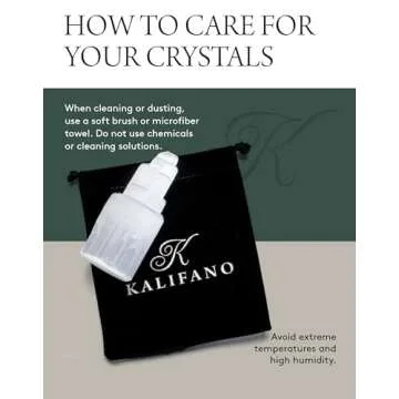 KALIFANO Selenite Skyscraper with Healing & Calming Effects - High Energy Selenita/Satin Spar Tower Used for Cleansing and Protection (Information Card Included)