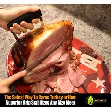 Cave Tools Metal Meat Claws for Shredding Pulled Pork, Chicken, Turkey, and Beef- Handling & Carving Food - Barbecue Grill Accessories for Smoker, or Slow Cooker - Knuckle Grip