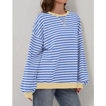 synound Oversized Striped Sweatshirt for Trendy Comfort