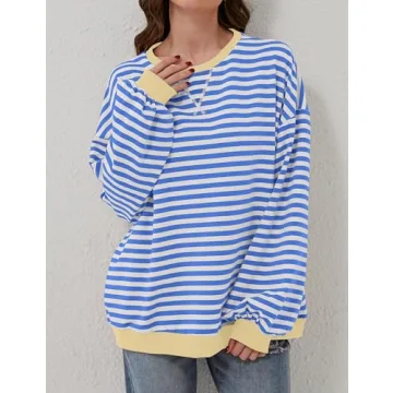 synound Oversized Striped Sweatshirt for Trendy Comfort