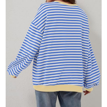 synound Oversized Striped Sweatshirt for Trendy Comfort