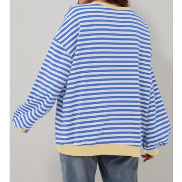 synound Oversized Striped Sweatshirt for Trendy Comfort