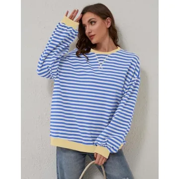 synound Oversized Striped Sweatshirt for Trendy Comfort