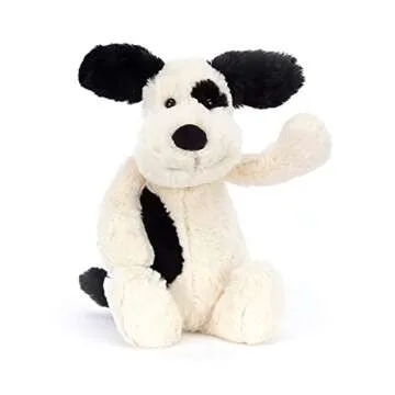 Jellycat Bashful Black and Cream Puppy Stuffed Animal, Medium 12 inches | Dogs and Puppies Plush Toy...