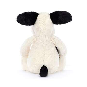 Jellycat Bashful Black and Cream Puppy Stuffed Animal, Medium 12 inches | Dogs and Puppies Plush Toy | Classic Children's Gift