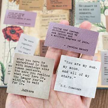 LakoArt 180 Pieces Retro Typewriter Style Motivational Quotes Stickers (3 Pcs. Each), Inspirational Vintage Journaling Stickers, Famous Words Scrapbook Sticker for Planner Bullet Junk Journal Laptops