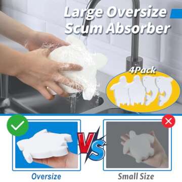 HOICATED 4 Pack Hot Tub Scum Absorber Sponge - Effortless Pool Cleaning