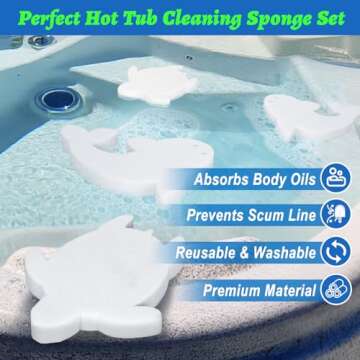HOICATED 4 Pack Hot Tub Oil Absorbing Sponge Set