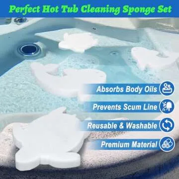 HOICATED 4 Pack Hot Tub Oil Absorbing Sponge Set