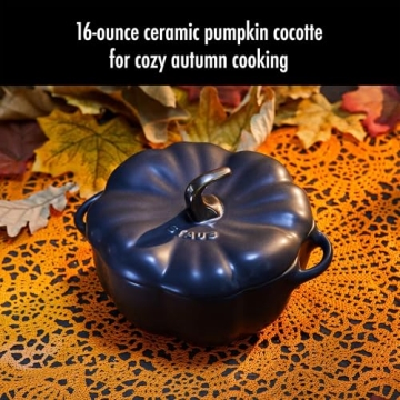 STAUB Ceramic Pumpkin Dish Oven Safe Elegant Design