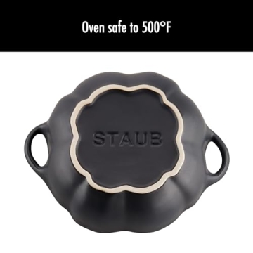 STAUB Ceramic Pumpkin Dish Oven Safe Elegant Design