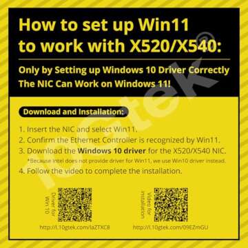 10Gtek 10Gb PCI-E NIC Network Card, Single SFP+ Port, with Intel 82599EN Controller, Ethernet LAN Ad...