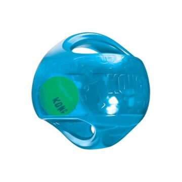 KONG Jumbler Ball - Interactive Dog Toy for Dog & Puppy Playtime - Fetch Toy with Tennis Ball - Dog Supplies for Engaging Play (Large/Extra Large)
