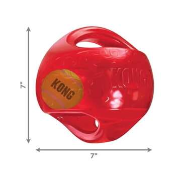 KONG Jumbler Ball - Interactive Dog Toy for Dog & Puppy Playtime - Fetch Toy with Tennis Ball - Dog Supplies for Engaging Play (Large/Extra Large)