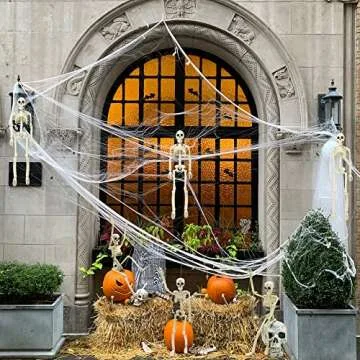 CAMIRUS 6PCS Skeleton Halloween Decorations, 16 in Full Body Poseable Small Skeleton Plastic Bones with Movable Posable Joints for Halloween Indoor Outdoor Party, Graveyard, Haunted House Accessories