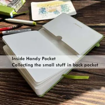 tumuarta Square Watercolor Journal, 8.25x8.25”, 140 LB, 300 GSM, 25% Cotton, Cold Press, 24 Sheets, 48 Pages, Watercolor Paper Sketchbooks for Use As Travel Mixed Media Pads Plein Air Set