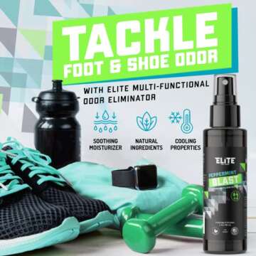 Elite Sportz Shoe Deodorizer - 4 oz Foot Spray and Shoe Odor Eliminator - No More Smelly Shoes or St...