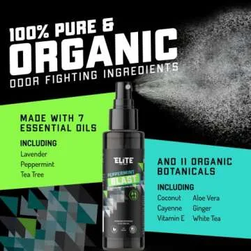 Elite Sportz Shoe Deodorizer - 4 oz Foot Spray and Shoe Odor Eliminator - No More Smelly Shoes or Stinky Feet with our Peppermint Shoe Freshener