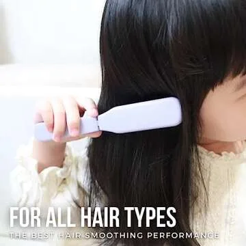 Uffy Travel Hair Brush, Mini Folding Hairbrush Comb with Boar Bristles for Women, Men, and Children, Small Compact Pocket Size for Wet and Dry Hair, Curly and Detangle, Ideal for Purse - Soft Grey