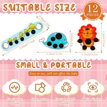 Stick-on Fever Indicator Forehead Fever Monitor Kids Cartoon Fever Patch for Kids Baby Adults Home Office Supplies (Cute Style)