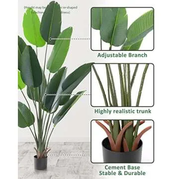 KELOTEVEN 6Ft Artificial Bird of Paradise Faux Tree