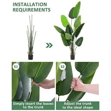 KELOTEVEN 6Ft Artificial Bird of Paradise Faux Tree