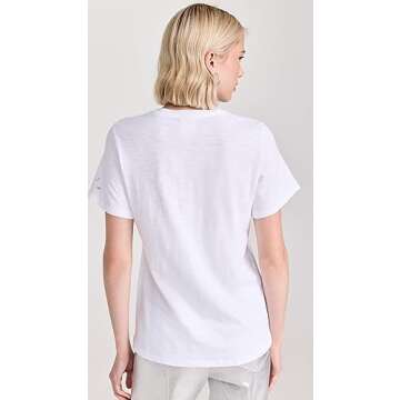 Cinq a Sept Foiled Merci Merci Merci Tee, White/Silver, X-Small