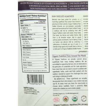 Organic Traditions Premium Raw Shelled Almonds - 16 Oz Pack