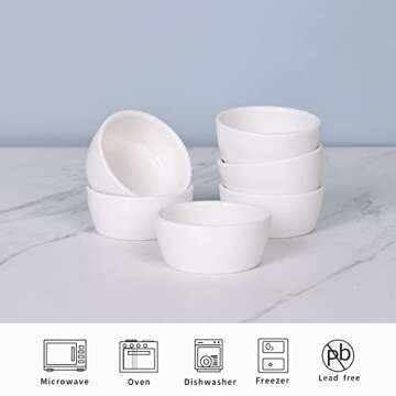 HAOTOP Mini Ramekins Set of 6 for Stylish Desserts