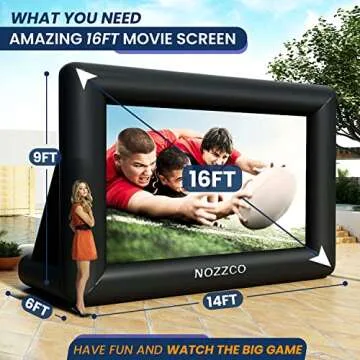 16 FT Inflatable Outdoor Movie Screen for Gatherings