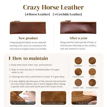 ZONE Vintage Genuine Leather Tote Bag for Women Large Handbag Shoulder Purse