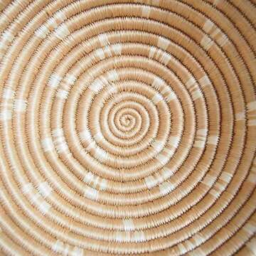 Small African Basket- Ntamba/Rwanda Basket/Woven Bowl/Sisal & Sweetgrass Basket/Tan, White