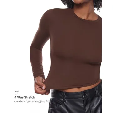 INLYRIC Women’s Trendy Long Sleeve Crop Top - Soft & Chic