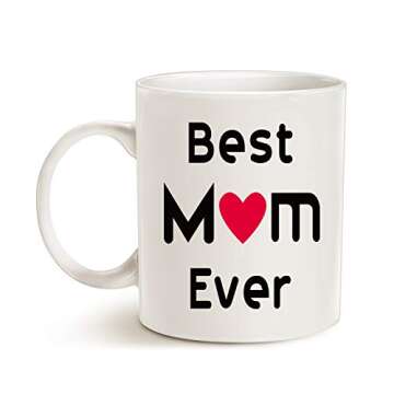 MAUAG Best Mom Coffee Mug, Best Mom Ever Unique Holiday or Birthday Gifts Idea for Mom Mother Mama M...